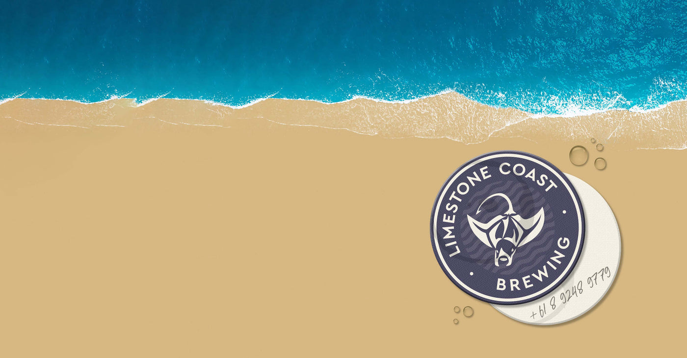Contact number on Limestone Coast Brewing beer coasters.
